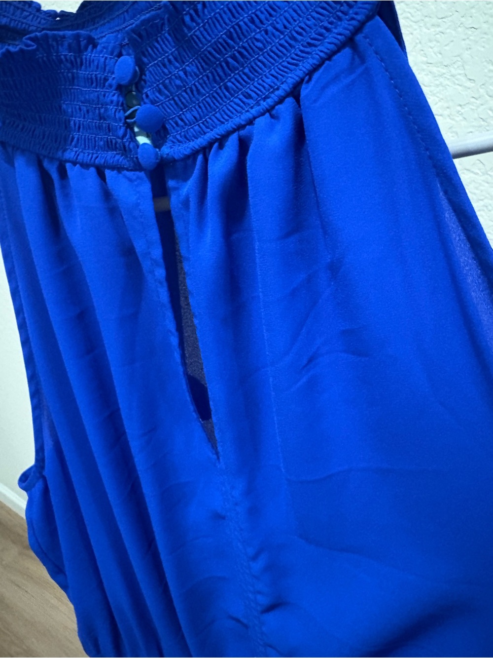 CeCe Royal Blue Halter Ruffle Hem Dress - Picture 3 of 9